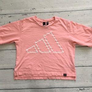 used like new pink coral Adidas boxy tee girls women small